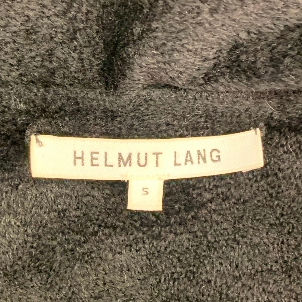 Helmut Lang Black Terrycloth Asymmetrical Neck Long Sleeve Midi Dress Size S - Picture 8 of 14